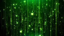 Abstract Emerald Green Light Glamorous Shining Particles Rain And Stars Background