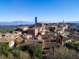 panoramic view of Perugia, a medieval city in Italy