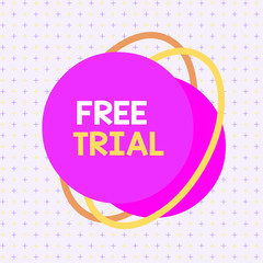 Aufkleber - Handwriting text writing Free Trial. Conceptual photo Product or service offered for no cost to try and give feedback Asymmetrical uneven shaped format pattern object outline multicolour design