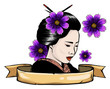 Geisha. Beautiful japanese girl. vector illustration design