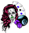 Casino Games - Poker, Hand Drawn Sketch Vector illustration.