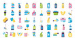 bundle of desinfectants set icons