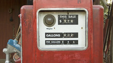 Antique Red Gas Pumps In Front Of Old Gas Station In Malibu, Southern California North Of Los Angeles