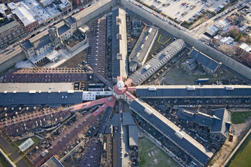 Fototapete - Aerial view of factory triangular pattern in Philadelphia, Pennsylvania