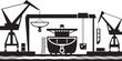Shipbuilding industry background - vector illustration