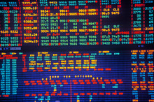 Big Board At The Chicago Mercantile Exchange, Chicago, Illinois