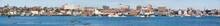 Panoramic View Of Portland Harbor Boats With South Portland Skyline, Portland, Maine