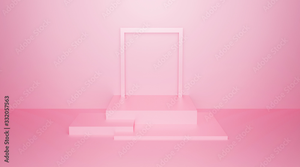 Abstract pink background texture with geometric shape. 3d cube wall ...