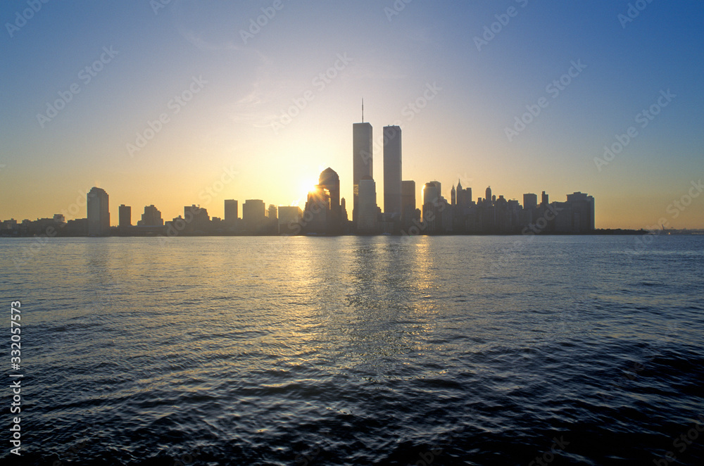 Skyline of New York City from New Jersey - obrazy, fototapety, plakaty 