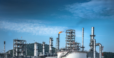 Panorama view at the Industry oil and gas refinery plant ,Located in a large petrochemical industrial area, Thailand