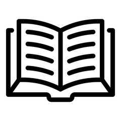 Poster - Open thick book icon. Outline open thick book vector icon for web design isolated on white background