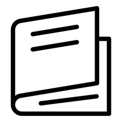 Poster - Ajar book icon. Outline ajar book vector icon for web design isolated on white background
