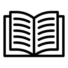 Poster - Open textbook icon. Outline open textbook vector icon for web design isolated on white background