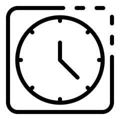 Poster - Square clock icon. Outline square clock vector icon for web design isolated on white background