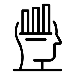 Poster - chart in the head icon. outline chart in the head vector icon for web design isolated on white backg