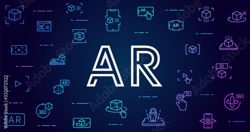 Cuadros en Lienzo Augmented reality vector background