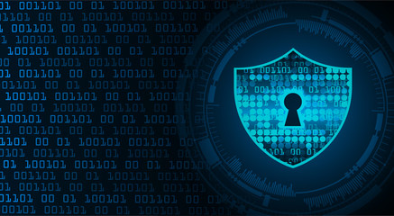 closed padlock on digital background, cyber security