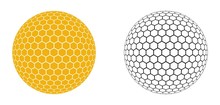Hexagonal Honeycomb Pattern In Circle Shape Vector