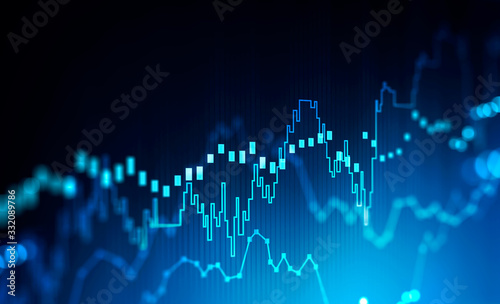 Fotografía Stock market and trading concept, digital graph