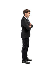 Wall Mural - Confident businessman full length side view