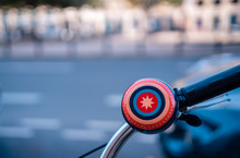 A Close-up Of A Funny Bicycle Bell In City Environment