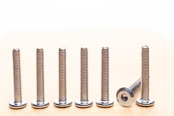 Wall Mural - Set of bolt screw isolated on white background. Screws as a background