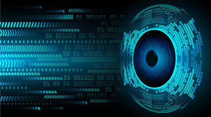 eye blue cyber circuit future technology concept background