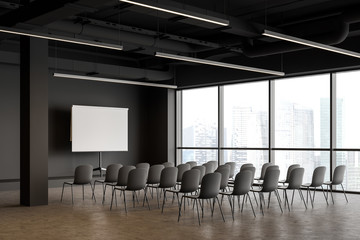 gray office lecture hall corner