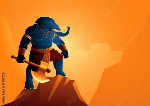 Cuadros en Lienzo Fantasy art illustration of Ganesh