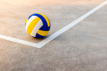 Volleyball Near The White Line.