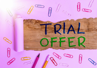 Aufkleber - Word writing text Trial Offer. Business photo showcasing A temporary free or discounted offer of a product or services