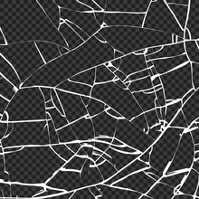 Surface Of Broken Glass Texture. Sketch Shattered Or Crushed Glass Effect. Vector