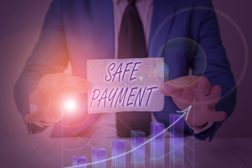 Leinwandbilder - Handwriting text writing Safe Payment. Conceptual photo webpage where credit card numbers are entered is secured