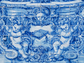 Wall Mural - vintage portuguese tiles in Oporto, Portugal