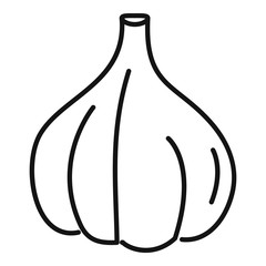 Poster - Garden garlic icon. Outline garden garlic vector icon for web design isolated on white background