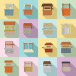 © anatolir - Water well icons set. Flat set of water well vector icons for web design