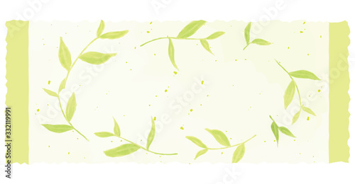 手描きイラスト お茶の新芽のフレーム Vector De Stock Adobe Stock