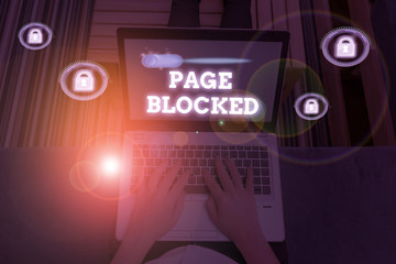Fototapete - Word writing text Page Blocked. Business photo showcasing Users are prevented from being accessed or used the webpage