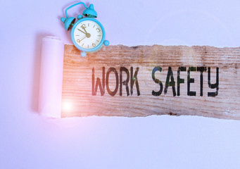 Poster - Text sign showing Work Safety. Business photo showcasing policies and procedures in place to ensure safety in workplace