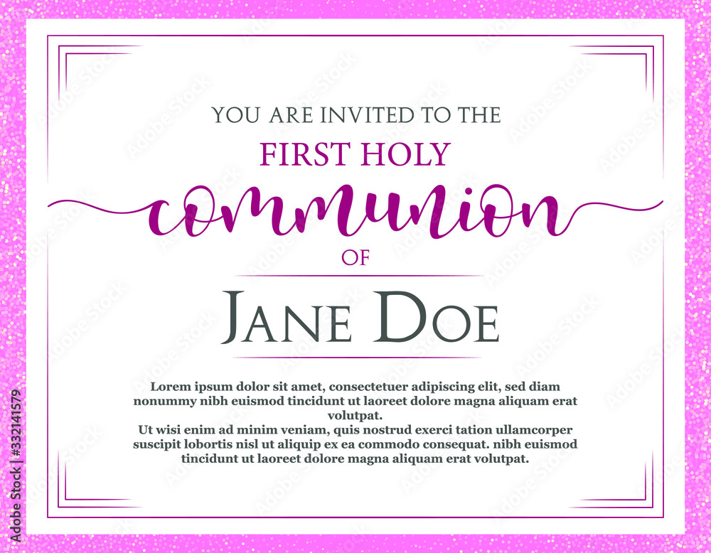 Invitation with beautiful lettering. Template in Vector a ceremony for ...