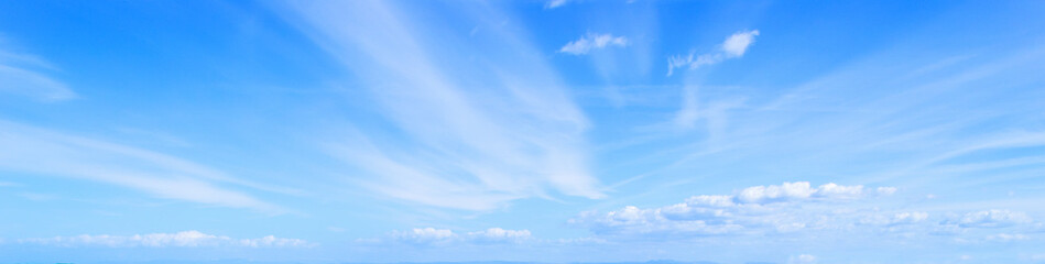 blue sky with white clouds in stintino in springtime