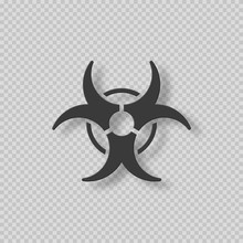 Vector Biohazard Warning Symbol. Biological Threat Alert Sign. 3d Style Isolated On Transparent Background.