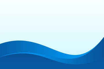 Fototapete - Abstract Blue Wave Background Design with Empty Space for Text Template Vector