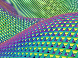 Poster - Abstract 3d mesh wave background. Futuristic technology style. Elegant background for business presentations.
