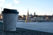 © Susie Hedberg - Take away coffee mug with the water and the city of Stockholm, Sweden in the background