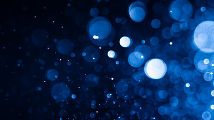 Abstract Blue bokeh defocus glitter blur background.