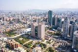 Fototapeta Na drzwi - New Taipei City,Taiwan - Feb 1, 2020: This is a view of the Banqiao district in New Taipei where many new buildings can be seen, the building in the center is Banqiao station, Skyline of New taipei