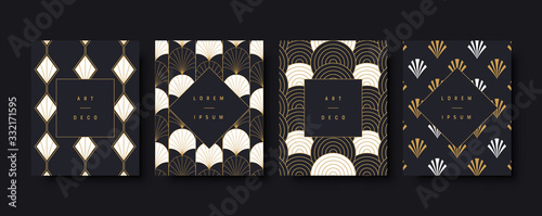 Art deco luxury greeting card background set Poster Mural XXL