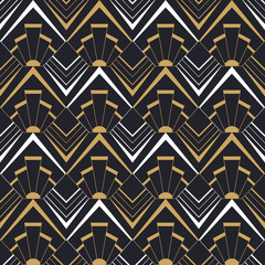 Wall Mural - vintage art deco gold geometric seamless pattern