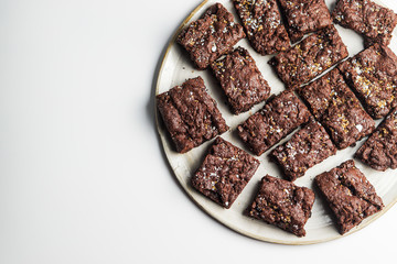 Brownies with sea salt and Demerara sugar